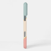 Aangepaste munt teal groene perzik blos roze strep iPhone hoesje (Rechterkant)