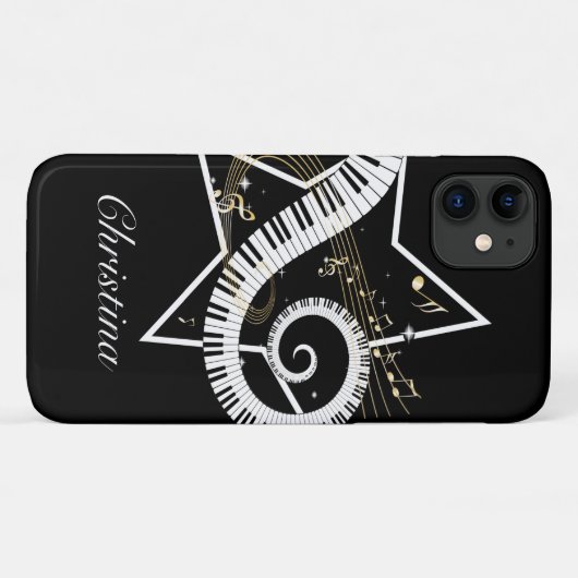 Aangepaste Musical Star golden notes Case-Mate iPhone Case (Achterkant (horizontaal))