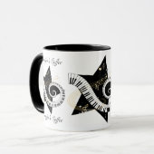 Aangepaste Musical Star golden notes Mok (Voorkant links)