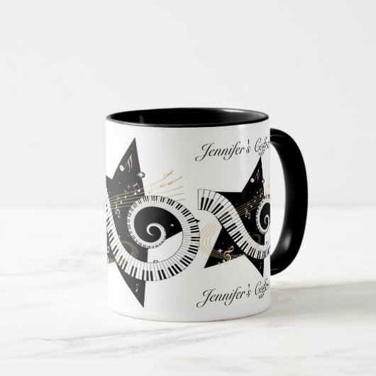 Aangepaste Musical Star golden notes Mok (Voorkant rechts)