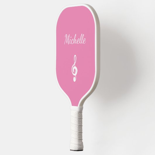 Aangepaste Musical Treble Clef Cute Pink Pickleball Paddle (Links)