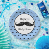 Aangepaste Mustache Baby shower Papieren Borden Bordje (Feest)