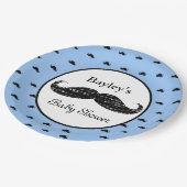 Aangepaste Mustache Baby shower Papieren Borden Bordje (Gekanteld)