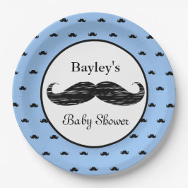 Aangepaste Mustache Baby shower Papieren Borden Bordje