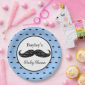 Aangepaste Mustache Baby shower Papieren Borden Papieren Bordje (Feest)