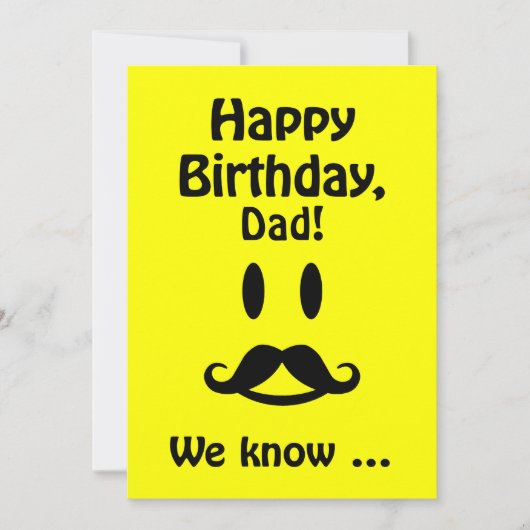 Aangepaste Mustache Birthday-kaart voor iedereen Kaart (Voorkant)