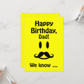Aangepaste Mustache Birthday-kaart voor iedereen Kaart (Voorkant / Achterkant in situ)
