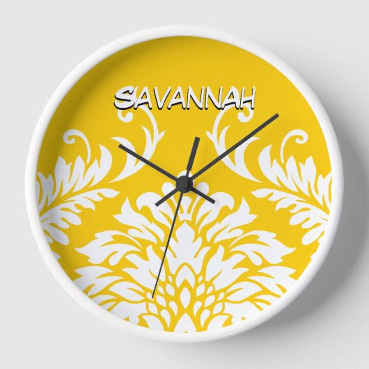 Aangepaste Mustard Yellow Damask of een kleur (Voorkant)