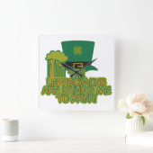 Aangepaste muur van Leprechaun Vierkante Klok (Huis)