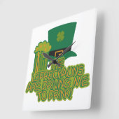Aangepaste muur van Leprechaun Vierkante Klok (Hoek)