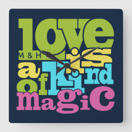 Aangepaste muurklok van Magical Love Vierkante Klok