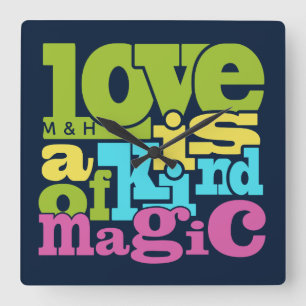 Aangepaste muurklok van Magical Love Vierkante Klok