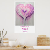 Aangepaste muurkunst met naam en speciale datum poster (Keuken)