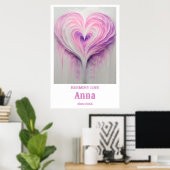 Aangepaste muurkunst met naam en speciale datum poster (Thuiskantoor)