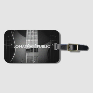 Aangepaste muziek basgitaar Tekst toevoegen Modern Bagagelabel