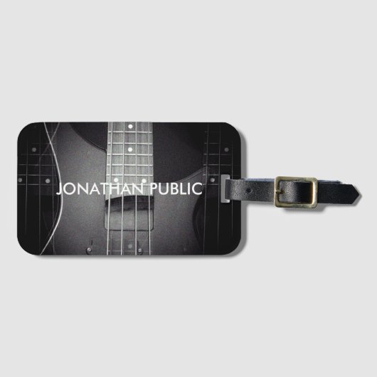 Aangepaste muziek basgitaar Tekst toevoegen Modern Bagagelabel (Voorkant (horizontaal))