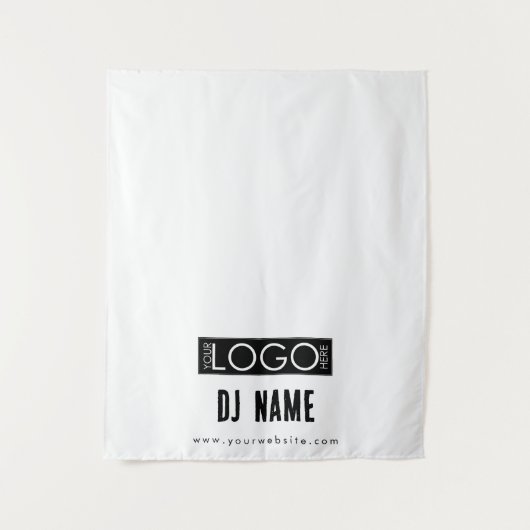 Aangepaste muziek DJ Business Logo Table Runner Ba Wandkleed (Voorkant)