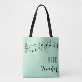 Aangepaste Muziek Docententas - Mint Green Tote Bag (Voorkant)