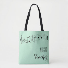 Aangepaste Muziek Docententas - Mint Green Tote Bag