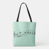Aangepaste Muziek Docententas - Mint Green Tote Bag (Achterkant)