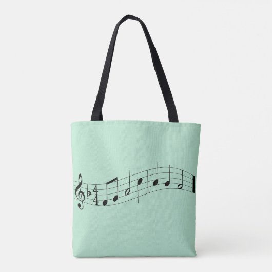 Aangepaste Muziek Docententas - Mint Green Tote Bag (Achterkant)