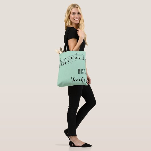 Aangepaste Muziek Docententas - Mint Green Tote Bag (Op model)
