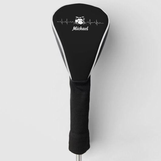 Aangepaste muziek drumset Drums Drummer Heartbeat Golfheadcover (Voorkant)