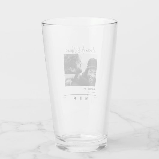 Aangepaste muziek & liedfoto glas (Achterkant)