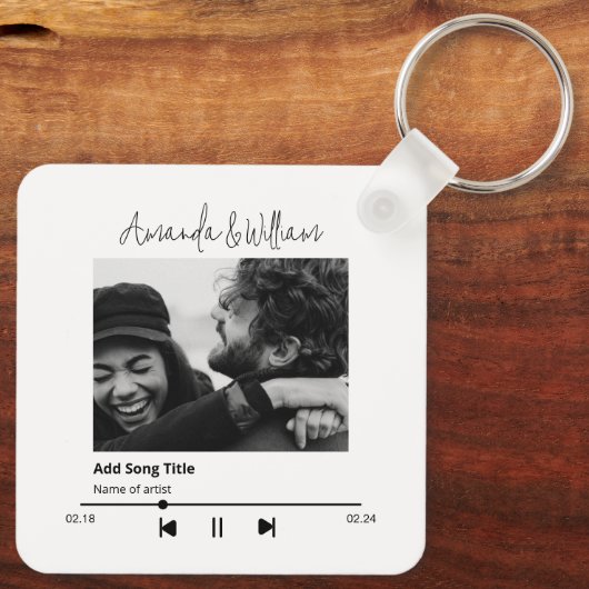 Aangepaste muziek & liedfoto sleutelhanger (Achterkant)