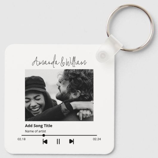 Aangepaste muziek & liedfoto sleutelhanger (Achterkant)