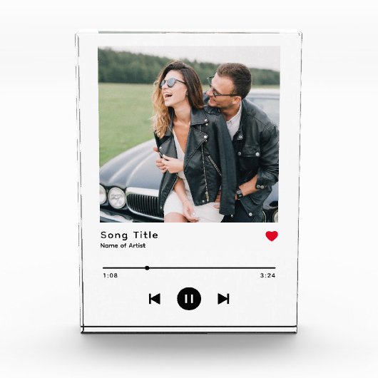 Aangepaste muziek & liedje Photo Glass Block Fotoblokken (Voorkant)