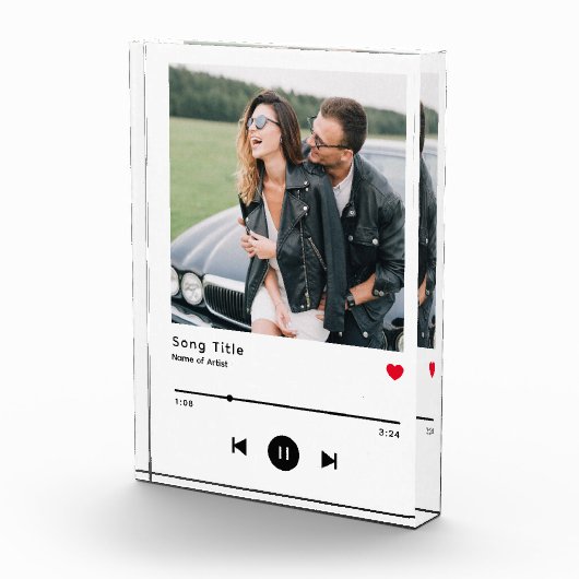 Aangepaste muziek & liedje Photo Glass Block Fotoblokken (Rechts)