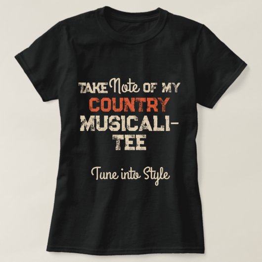 Aangepaste muziek Neem nota van mijn LAND Musicali T-shirt (Design voorkant)