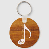 Aangepaste muziek notitie op hout sleutelhanger (Voorkant)