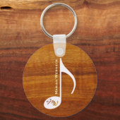 Aangepaste muziek notitie op hout sleutelhanger (Voorkant)