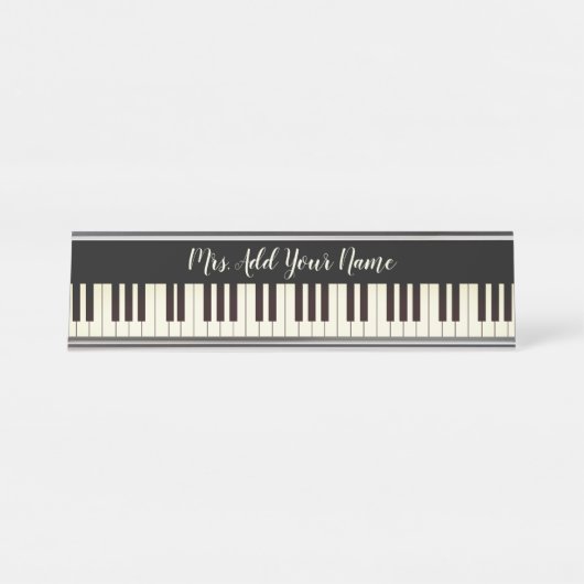 Aangepaste muziek Piano Teacher Piano Keys  Bureau Naambordje (Voorkant)