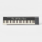 Aangepaste muziek Piano Teacher Piano Keys  Bureau Naambordje (Voorkant)