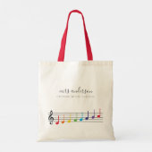 Aangepaste muziek school leraar naam Elegant Canva Tote Bag (Achterkant)