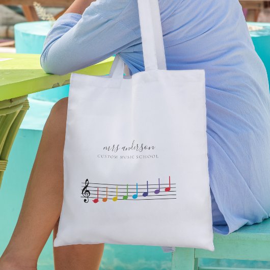 Aangepaste muziek school leraar naam Elegant Canva Tote Bag