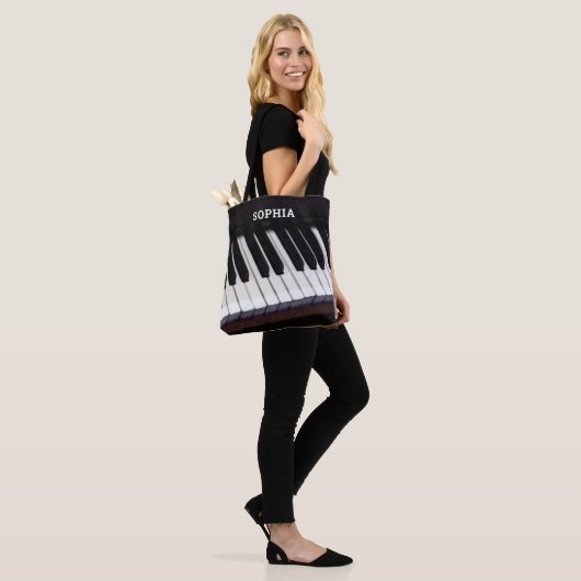 Aangepaste muziek tote bag (Op model)
