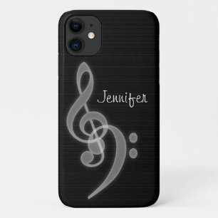Aangepaste muziek - Treble & Bass Clef iPhone 11 H Case-Mate iPhone Case