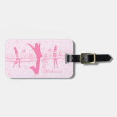 Aangepaste muziekdans en drama roze bagagelabel (Voorkant horizontaal)