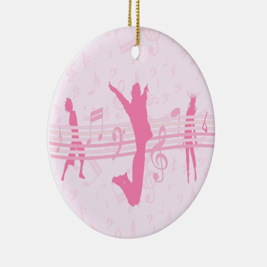 Aangepaste muziekdans en drama roze keramisch ornament (Rechts)