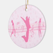 Aangepaste muziekdans en drama roze keramisch ornament (Links)