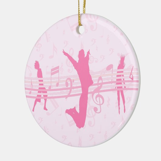 Aangepaste muziekdans en drama roze keramisch ornament (Links)