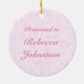 Aangepaste muziekdans en drama roze keramisch ornament (Achterkant)