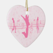 Aangepaste muziekdans en drama roze keramisch ornament (Rechts)