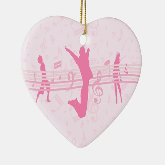 Aangepaste muziekdans en drama roze keramisch ornament (Rechts)