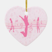 Aangepaste muziekdans en drama roze keramisch ornament (Voorkant)