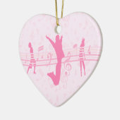 Aangepaste muziekdans en drama roze keramisch ornament (Links)